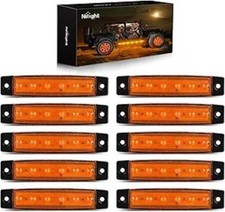 6 Amber LED Marker Clearance Lights, 3.8 Inch, for Truck Trailer RV Cab Boat Bus