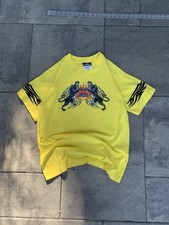 JNCO Vintage 90s T-Shirt Yellow Twin Panthers  Tribal Flames Size XL Fits Small