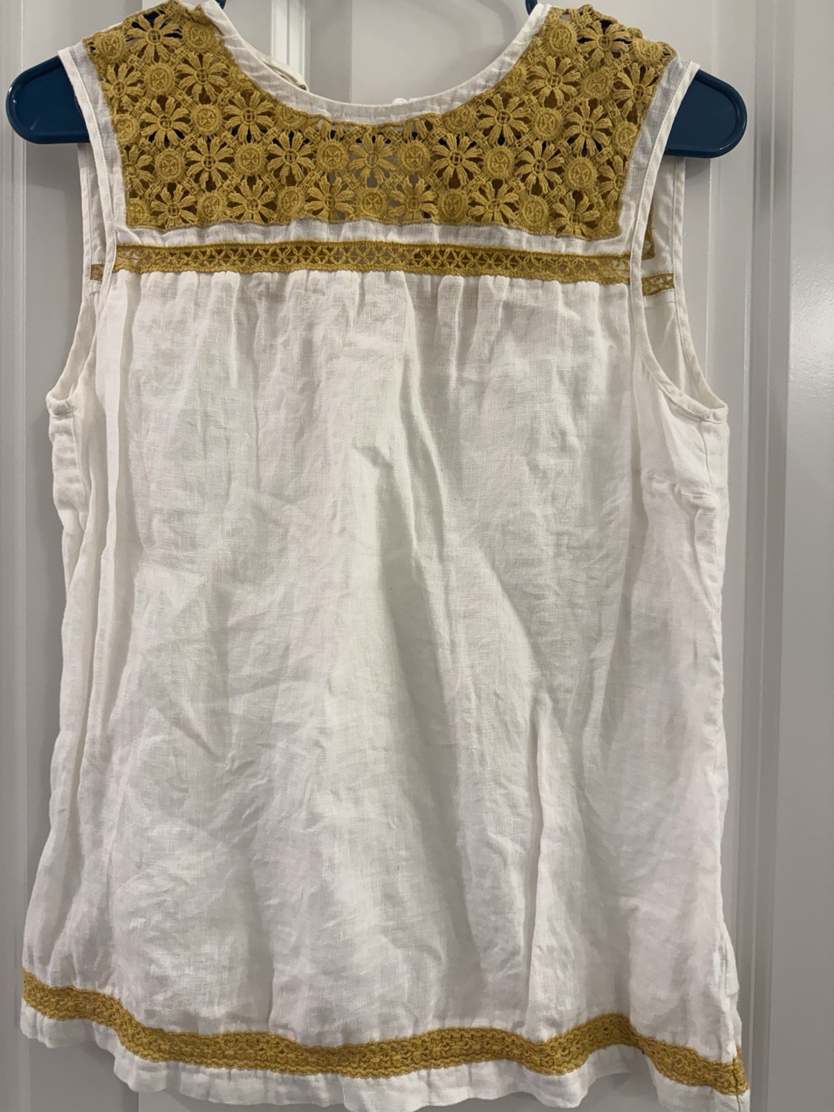 Tory Burch Women's Sleeveless Blouse 100% Linen, Size 10