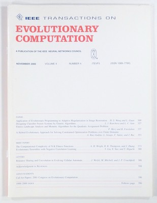 2000 Nov IEEE EVOLUTIONARY COMPUTATION genetic algorithms OPERATIONS RESEARCH
