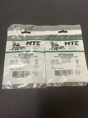 2- NTE Electronics NTE5408 SILICON CONTROLLED RECTIFIER-200V-3A Replaces:ECG5408
