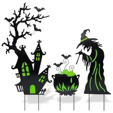 Outdoor Yard Signs Decorations, 3 Pack Yard Stakes Halloween