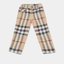 Burberry Kids Beige Nova Check Print Cotton Pants 2 Yrs