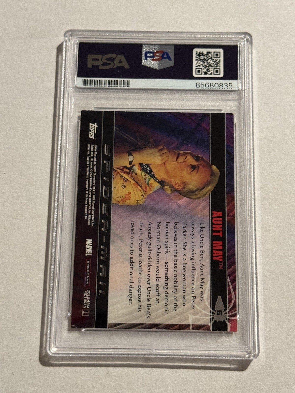 ROSEMARY HARRIS SIGNED AUTO 2002 Topps Marvel Spider-Man Aunt May #5 PSA view 4