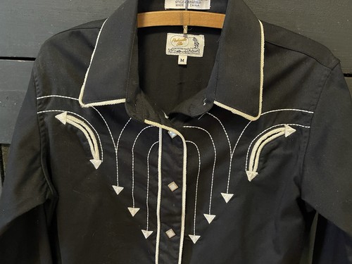 Panhandle Slim Retro Western Shirt Pearl Snaps Bold Embroidery Sz M | eBay