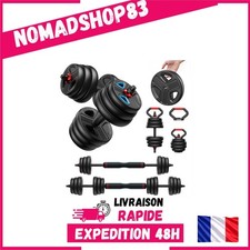 FEIERDUN Kit Haltères 5 en 1 Réglable 10-40kg Musculation Fitness