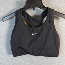 Nike Swoosh Medium Support Sports Bra Black Womens Large L BV3636-010