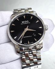 Reloj para hombre Mido Baroncelli II automático 38 mm esfera negra SS M86004181 - PANTALLA DE TIENDA