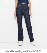 WILD FABLE High-Rise EasyRigid Straight Jeans-Ultra Dark Wash-Size 0 /32" Inseam