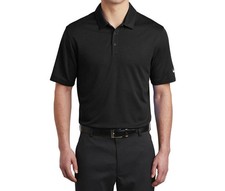 Nike Men's Dri-FIT Hex Textured Short Sleeves Black Polo