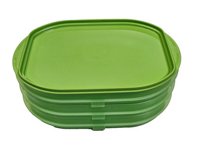 Tupperware Fridge Stackable 4 Piece Deli Keeper Meat/Cheese Set Green