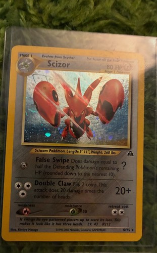 Scizor 10/75 Neo Discovery Unlimited Holo Rare 2001 Nintendo With Swirl🌀MP