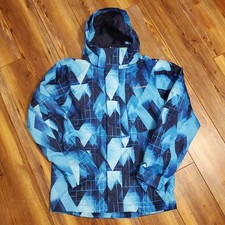Columbia Kids Blue Geometric Omni-Tech Interchange Jacket L 14/16 OUTER SHELL