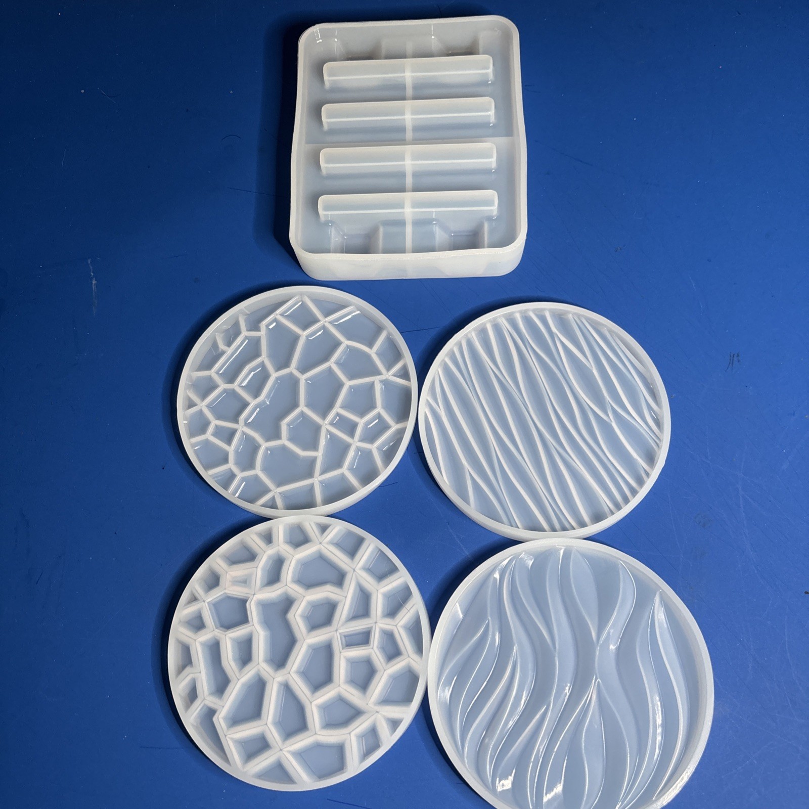 Customizable Multi-Design Coaster Molds for DIY Crafting