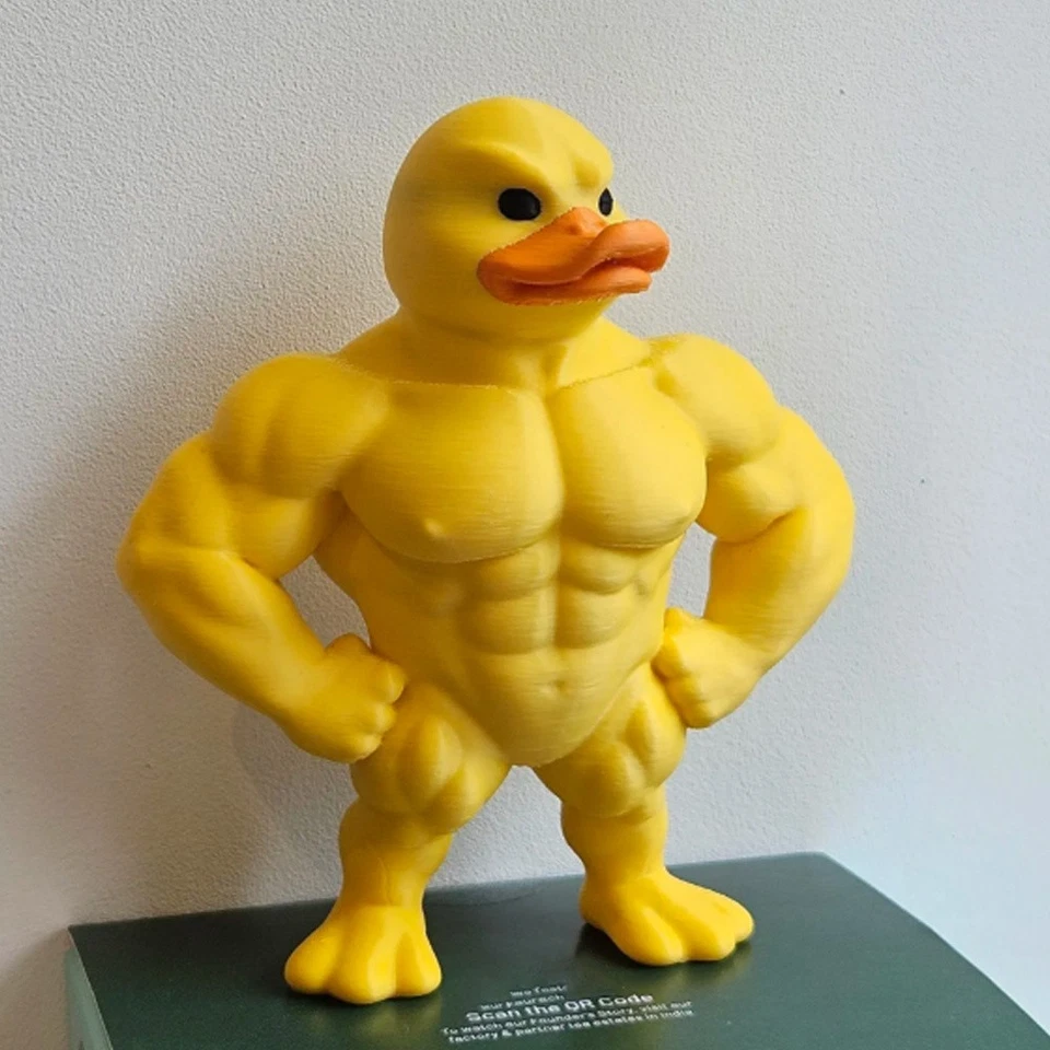 Estatuilla de pato musculoso divertida decoración de gimnasio | Lindo estante estatua idea de regalo Foto 4 de 4