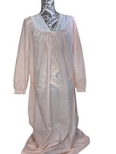 Vintage Nightgown Brushed Polyester Cottagecore Feather Weight Soft Lace Medium