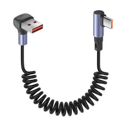 90 Grad Spiralkabel USB A auf USB C Kabel 3,2 Fuß 6A/65 W Schnellladen & Datenübertragung