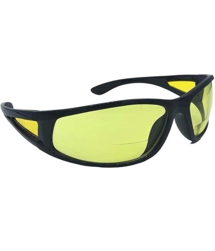 Invisible Bifocal Sports Yellow Lens Night Vision Driving 100% UVA UVB +2.50