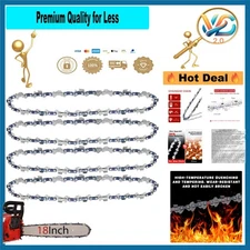 4 Pack 18 Inch Chainsaw Chain 3/8" LP .050" Gauge for Poulan EGO Oregon Power+