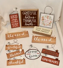 Primitives By Kathy Fall Decor LOT 12 Ornament Sign Mini Box Craft Wreath #13