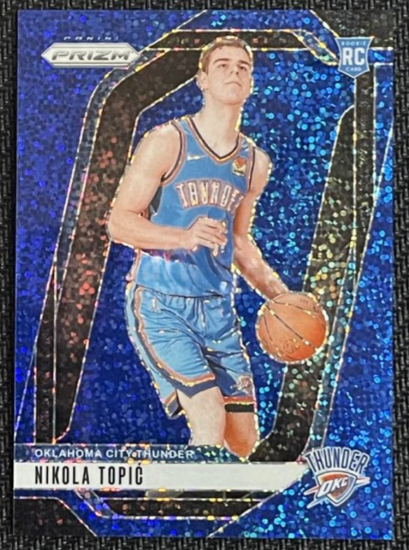 Nikola Topic 2024-25 Panini Prizm 096/144 Blue Sparkle RC Thunder #230