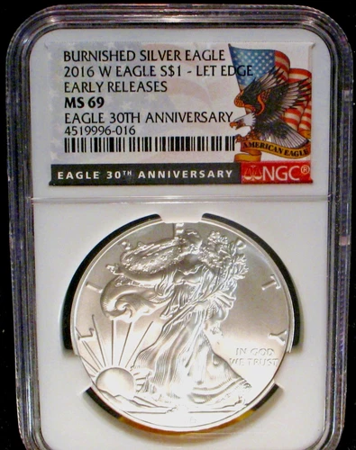 2016 AMERICAN SILVER EAGLE ASE NGC MS 69 BU UNC BURNISHED