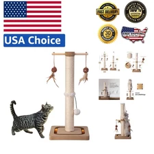 Durable Sisal Cat Scratching Post - 25 Inches of Fun and Furniture Protection