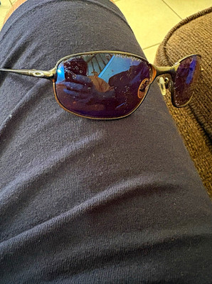 Oakley Big Square Wire Men s Square Rimless Silver Metal Blue Mirrored