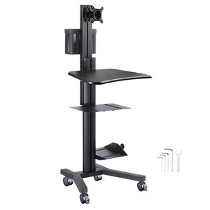 Yescom NexusX Core Rolling PC Cart Monitor Mount Mobile Computer Stand Desk