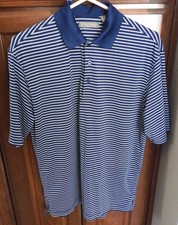 EUC - Daniel Cremieux Polo/Golf SHIRT Small S Polyester/Spandex - Navy/White