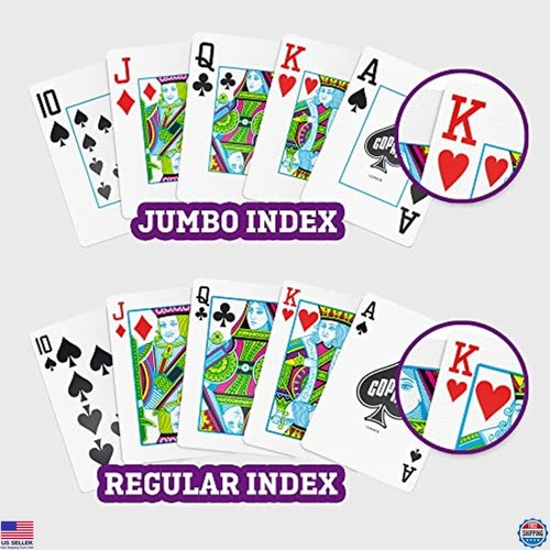 Copag 1546 Jumbo Index Bridge Playing Cards - 100% Durable Plastic - Red & Blue - Picture 4 of 5