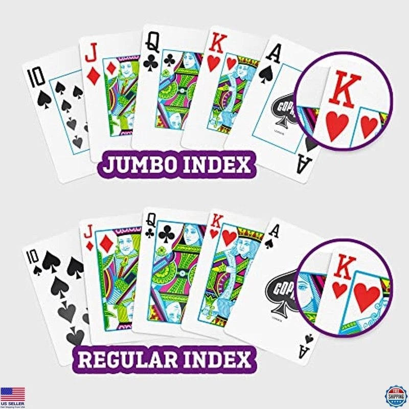 Copag 1546 Jumbo Index Bridge Playing Cards - 100% Durable Plastic - Red & Blue - Image 4 of 4