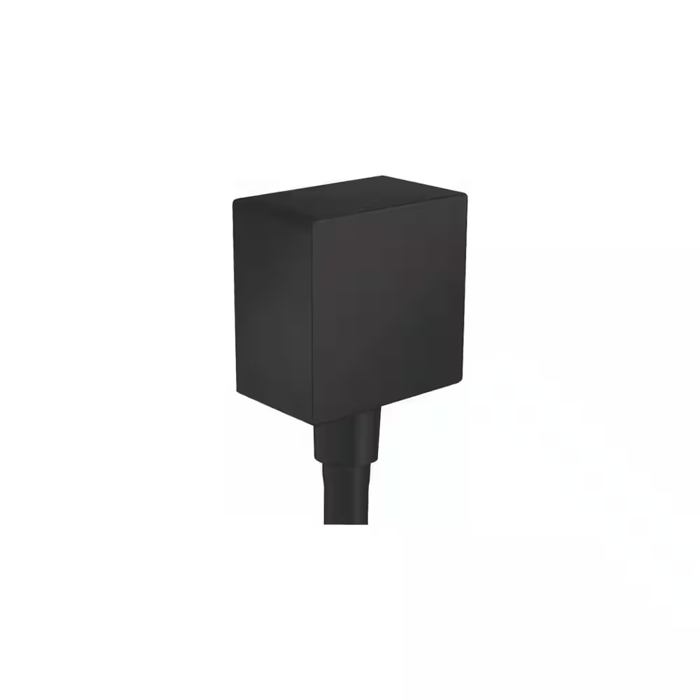 Square Shower Wall Outlet with Check Valve in Matte Black