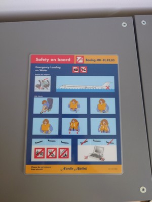 Nordic Airlink Boeing MD -81,82,83 LX11-31-M82 Safety Card Older Style 