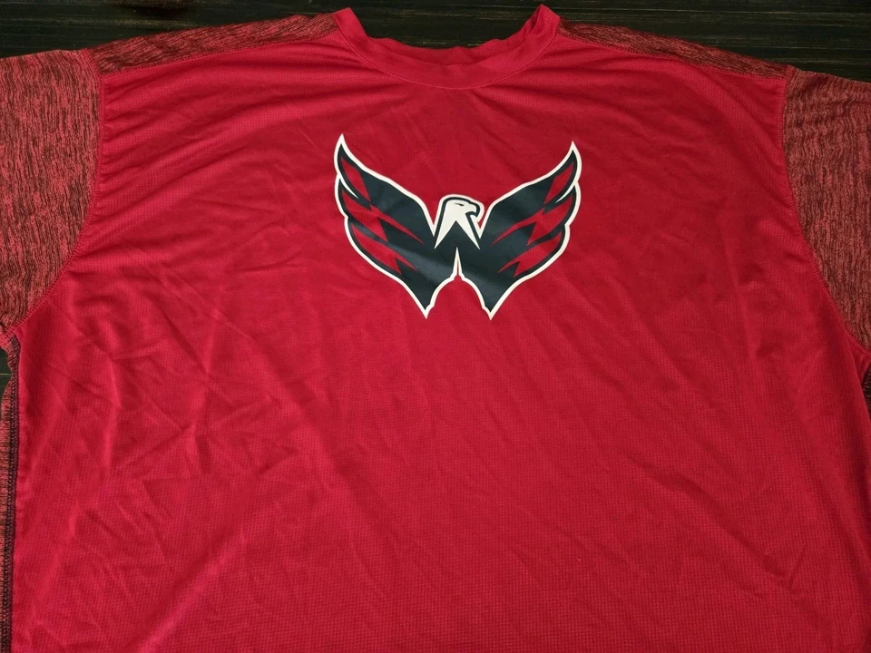 Washington Capitals Majestic CoolBase Heathered Red Mens 4XL T-Shirt NHL EUC - Image 4 of 4