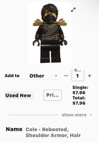 LEGO Cole Minifigure Ninjago Rebooted Techno Robe 70720 70723