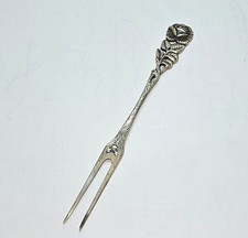 800er Silber Fleischgabel, Vorlegegabel Hildesheimer Rose - 12,6g - 1003