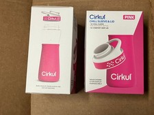 Lot Of 2 Cirkul Chill Sleeve  Comfort-Grip Lid for 22oz Bottle- Pink - NEW