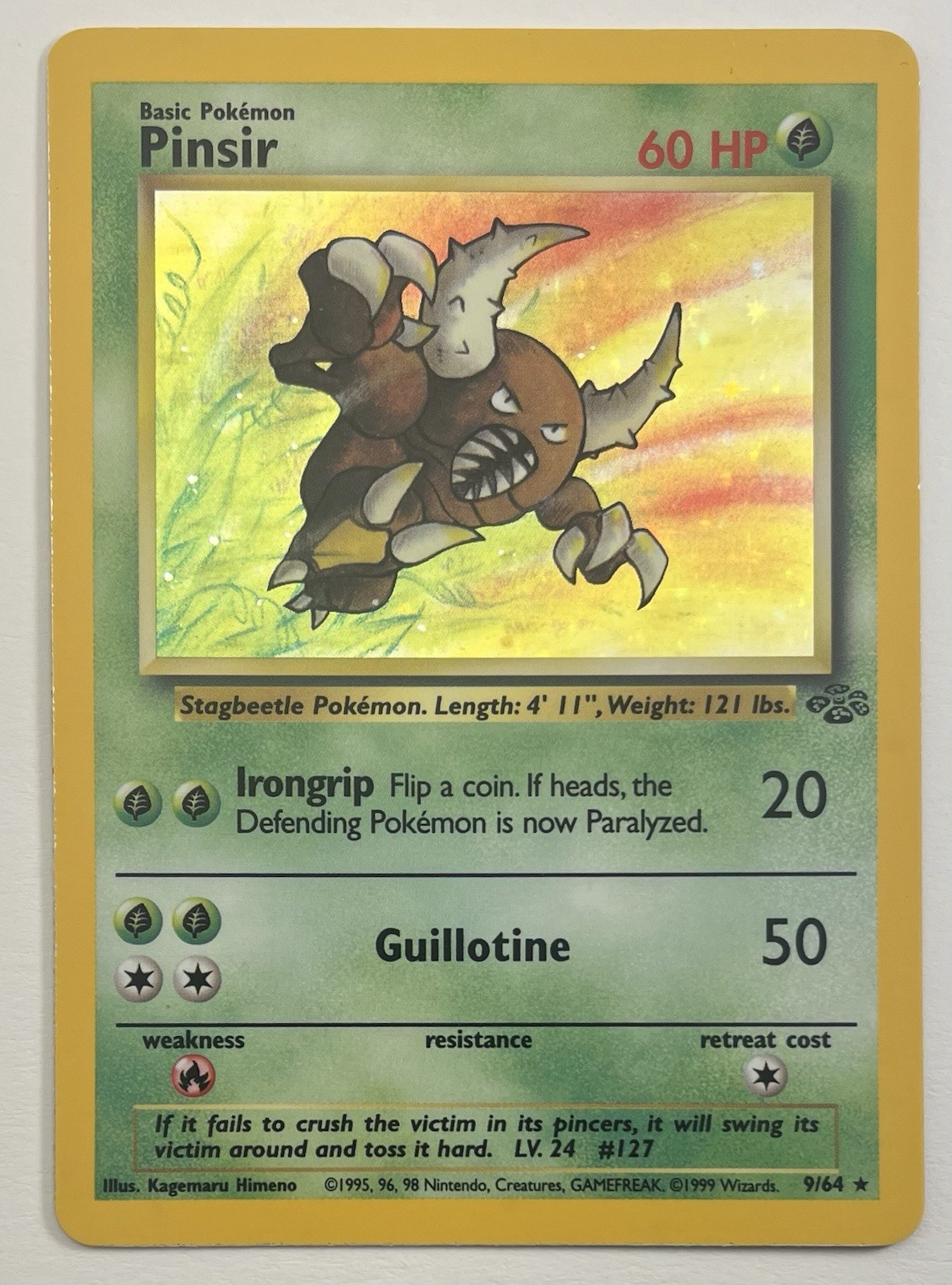 Pinsir 9/64 Unlimited Holo Rare Jungle LP Pokemon Card