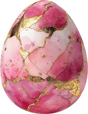 Bunte Ostern rosa goldenes Ei Wandkunst Schlafzimmer Vinyl Aufkleber Abziehbild 6 Größen