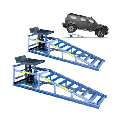 2 Heavy-Duty Car Ramps, 5-Ton (5000 kg) Capacity, High-Load Hydraulic Ramps w...