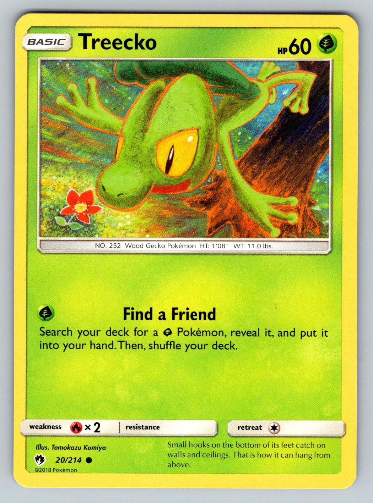 Treecko 20/214 Common Lost Thunder Pokemon Moderately Played