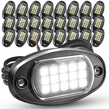 RGB/Pure White LED Rock Lights 8/16/20 Pods Underglow Neon Lights Kit Waterproof
