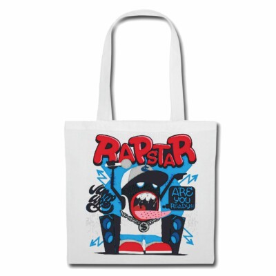 Tasche Beutel Baumwolltasche RAPSTAR ARE YOU READY DJ RAPPER TECHNO JAZZ FUNKY