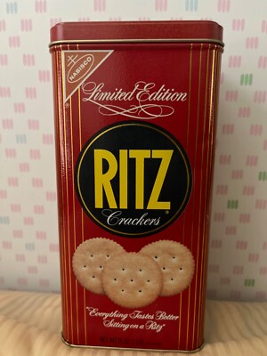 VINTAGE 1986 Limited Edition Nabisco Ritz Crackers Tin Box 16 OZ Collectible