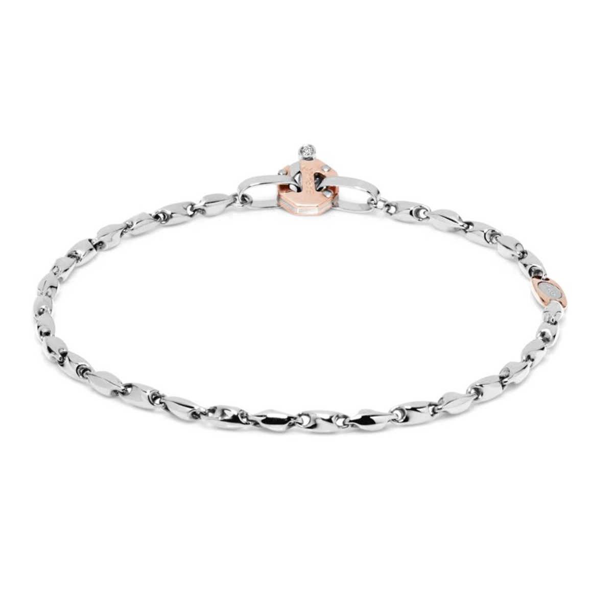 BARAKA men's bracelet in 18 kt 750 white gold with diamond