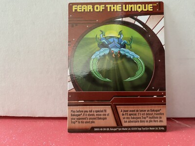 Bakugan Battle Brawlers Fear Of The Unique Ability Card