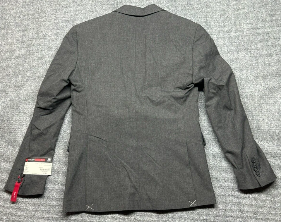 J Ferrar Blazer Jacket Mens 34 Short Charcoal Gray Stretch Slim Fit Solid New - Image 2 of 4