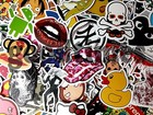 50 Aufkleber Doodle Retro Sticker Set Sponsoren Auto Stickerbomb Laptop Handy