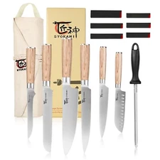 Knife Set, 14 Piece Japanese Style Kitchen Knives With Roll Bag, Razor Sharp ...